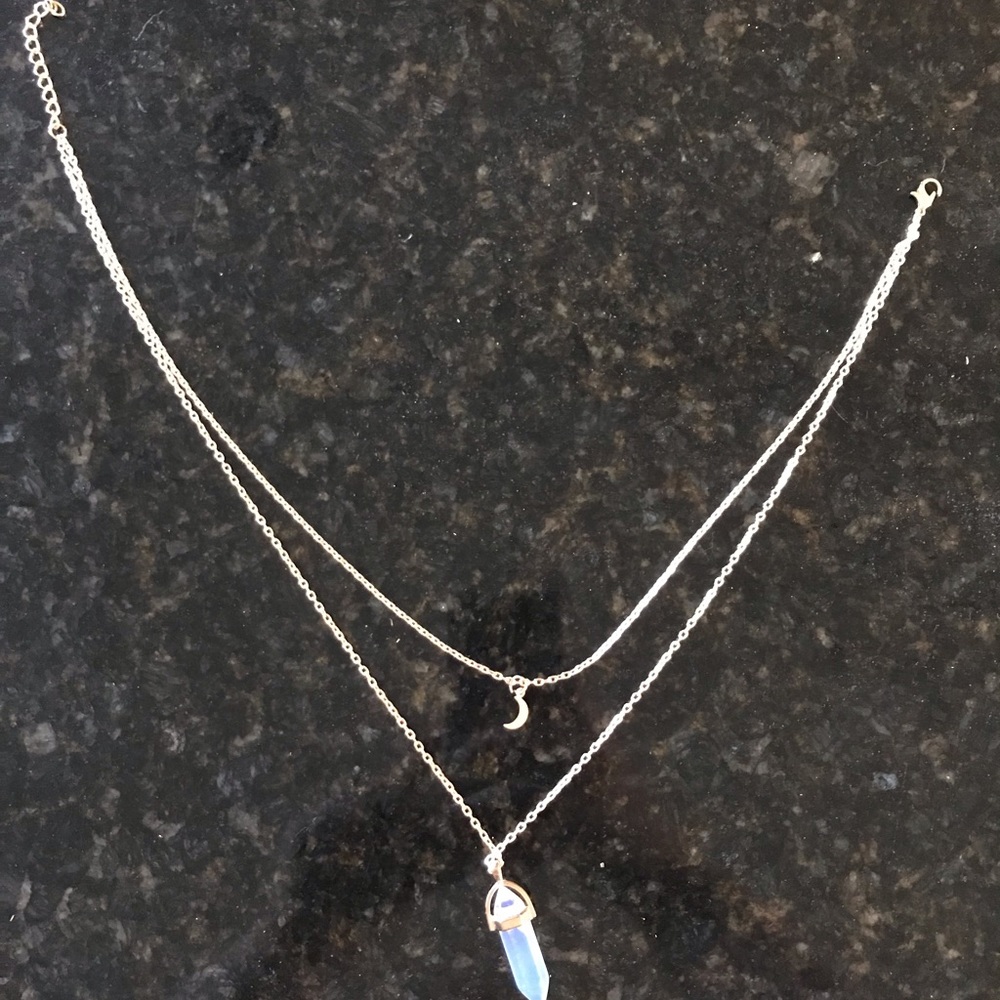 Double gold chain necklace